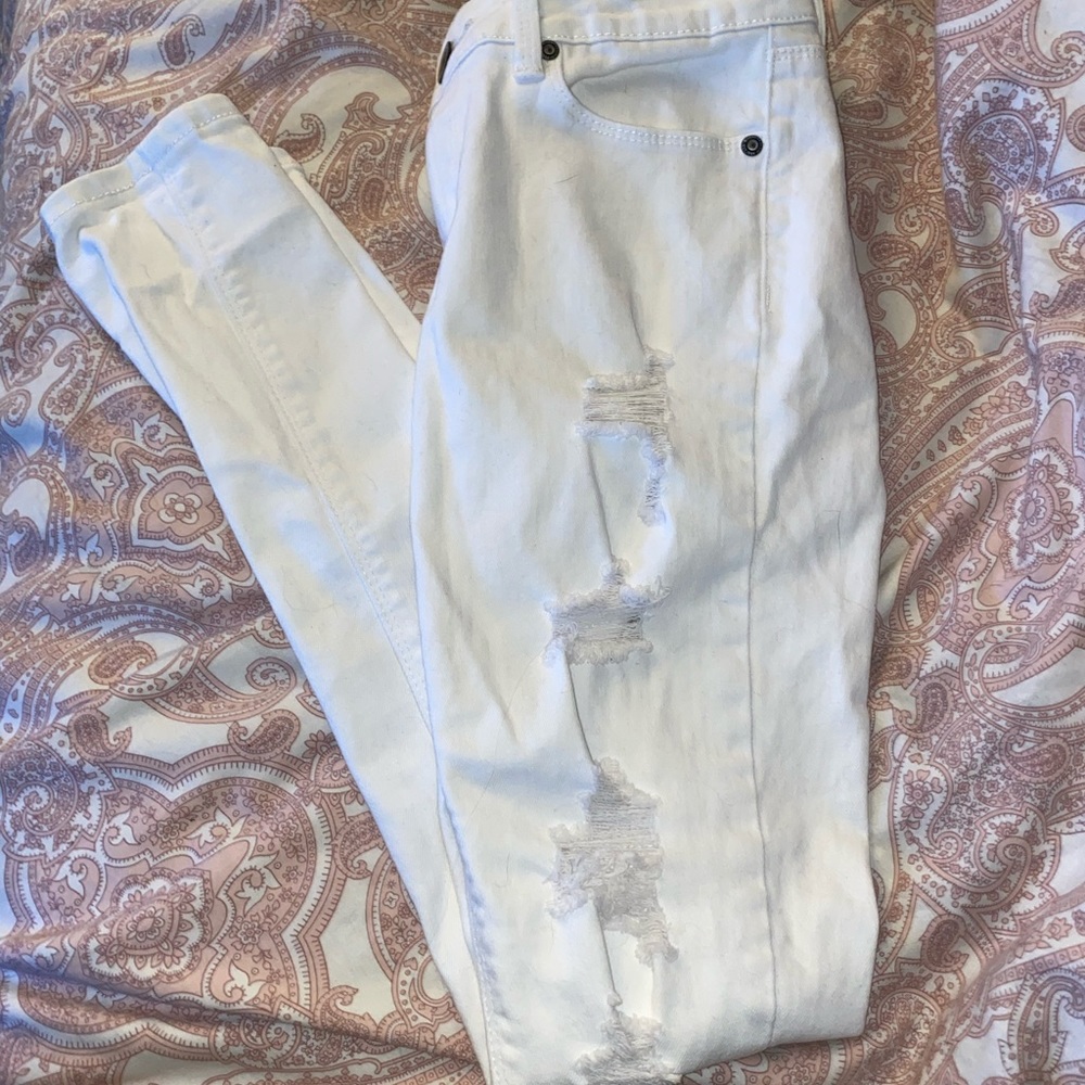 White ripped jeans